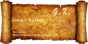 Gangl Kálmán névjegykártya